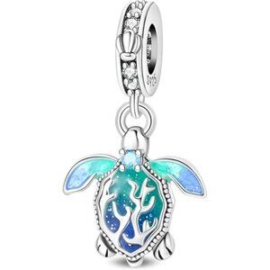 Glowing Sea Turtle Bead Cool 925 Sterling Silver Charms Hypoallergenic Beads
